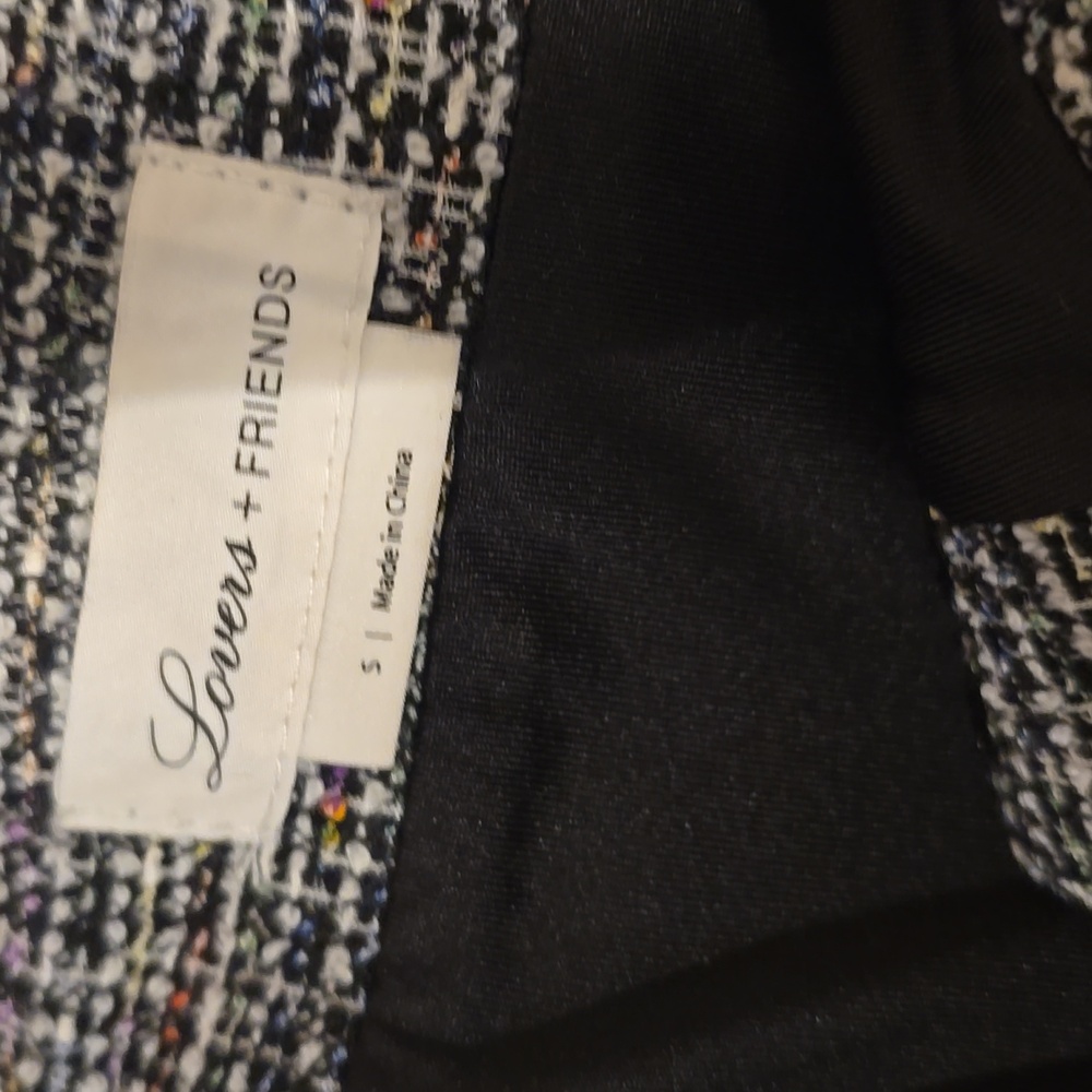 Lovers + Friends Black Tweed Pencil Skirt with Pearl Details - Picture 3 of 3